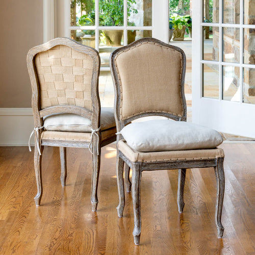 Two Weathered Oak Dining Chairs