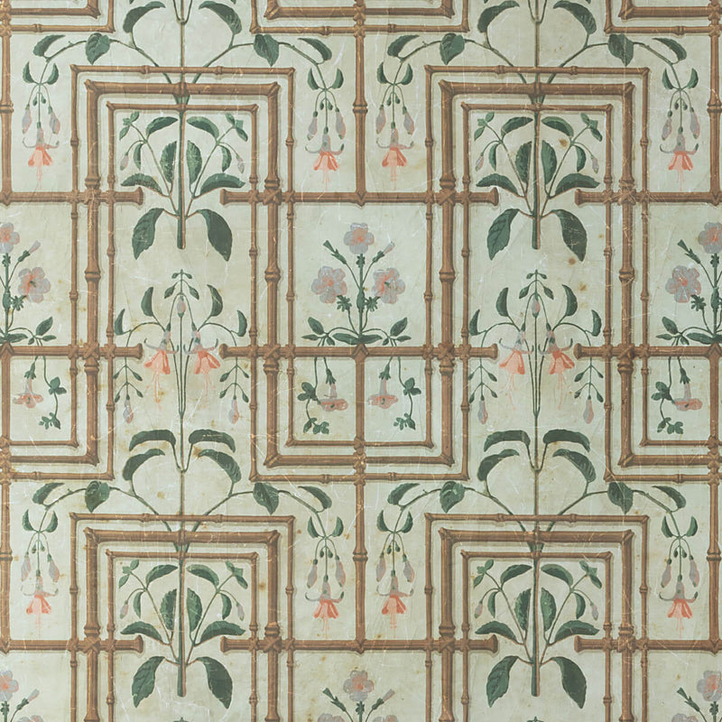 Bamboo and Fuchsia Pattern Wallpaper