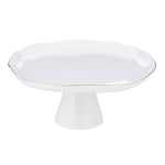 Holiday Gold Rimmed Pedestal Tray