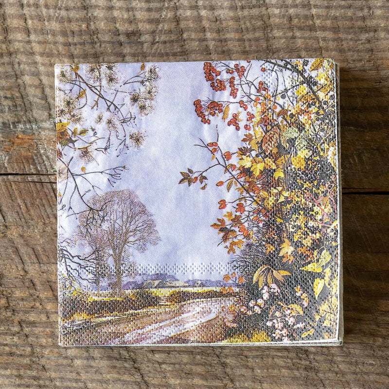 Fall Scene Paper Dinner Napkins/Guest Towels