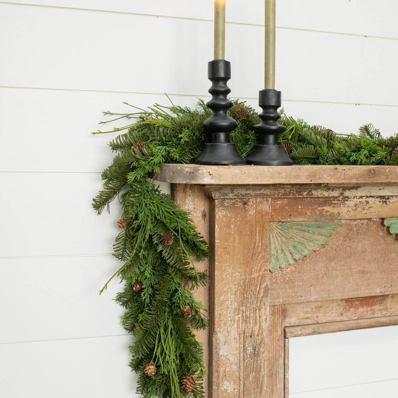 Hemlock & Cedar With Pinecones