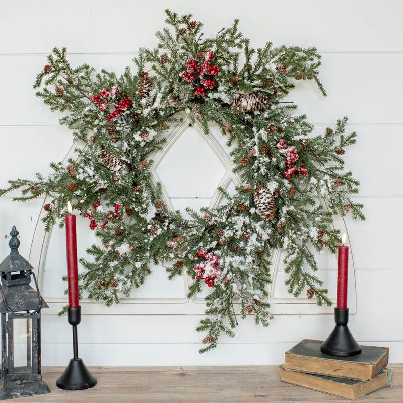 Snowy Pine With Pinecones & Berries Collection