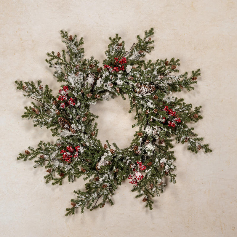 Snowy Pine With Pinecones & Berries Collection