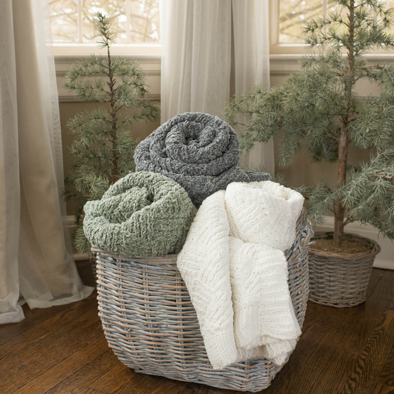 Diamond Knitted Throw Blanket