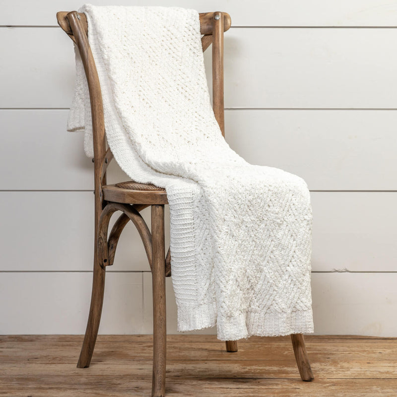 Diamond Knitted Throw Blanket
