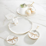 Holiday Gold Rimmed Tray And Appetizer Plates