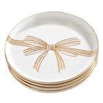 Holiday Gold Rimmed Tray And Appetizer Plates