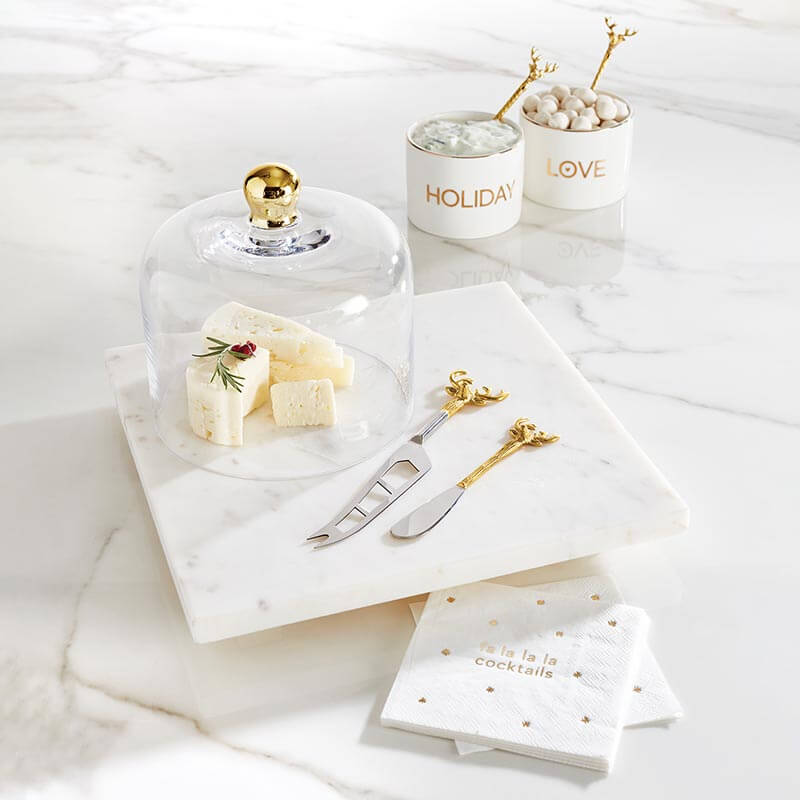 Holiday Gold Knob Glass Cloche