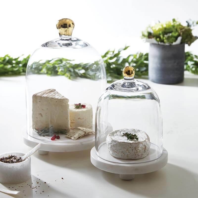 Holiday Gold Knob Glass Cloche