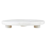 White Mable Round Footed Tray