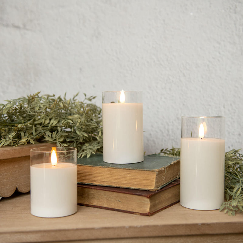 Glass 3D Flame Candle
