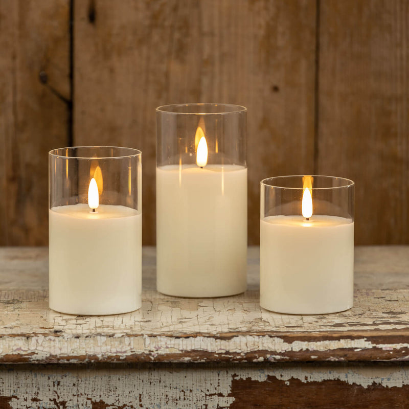 Glass 3D Flame Candle