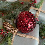 Red Hobnail Kugel Ornament