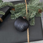 Ribbed Black Kugel Ornament