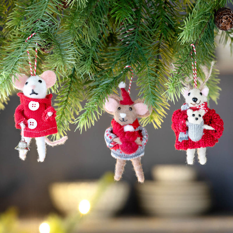 Wool Deer & Mouse Ornament