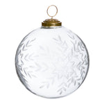 Snowflake Engraved Glass Ball Ornament