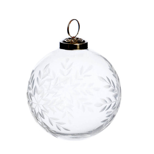 Snowflake Engraved Glass Ball Ornament