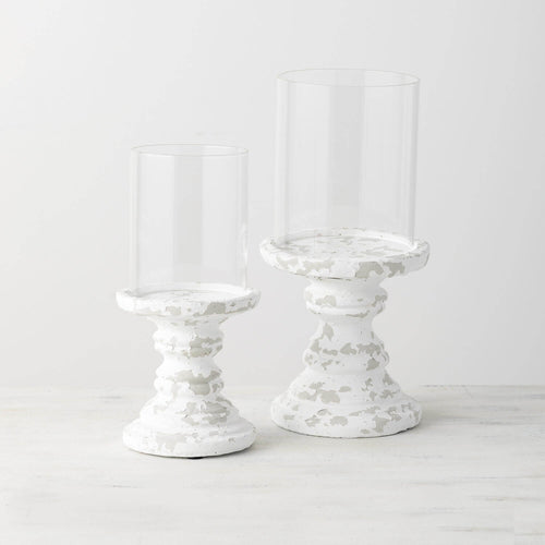 Chippy Cement Pillar Candle Holder