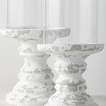 Chippy Cement Pillar Candle Holder