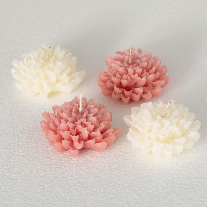 Blooming Chrysanthemum Flower Candle Set
