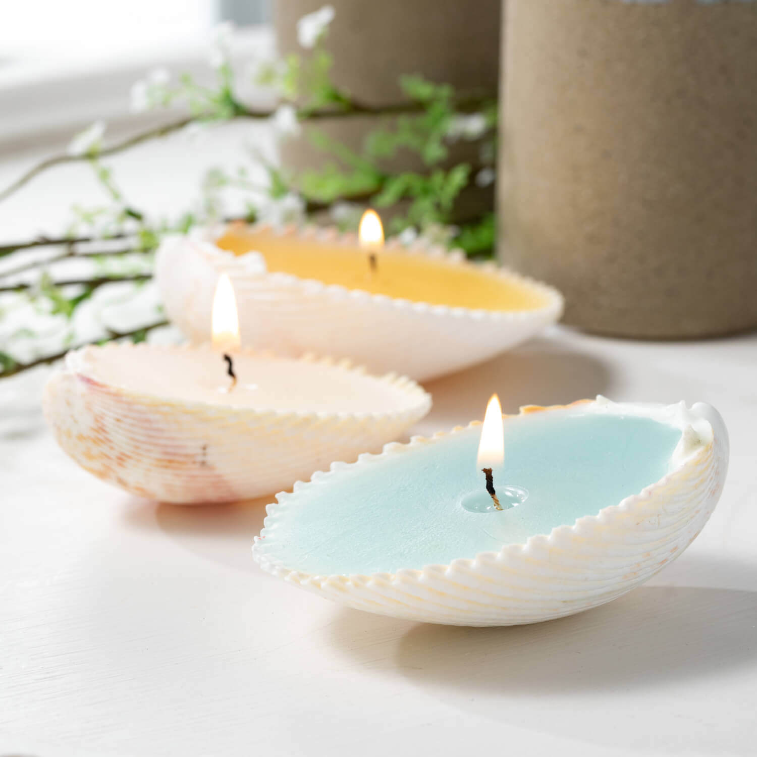 Seashell Candle Set | Vintage Crossroads