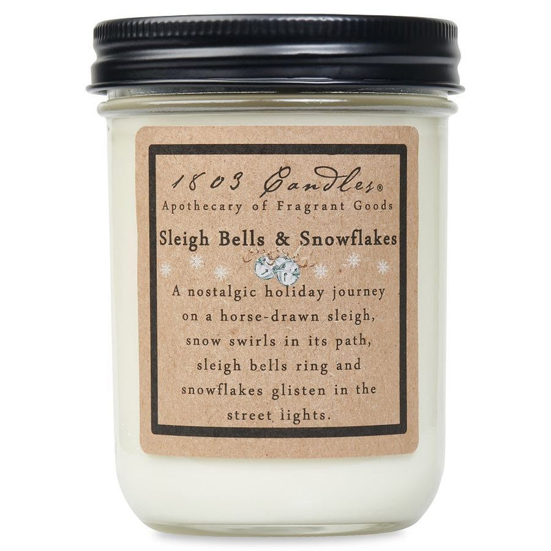 1803 Sleighbells & Snowflakes Soy Candle - Vintage Crossroads
