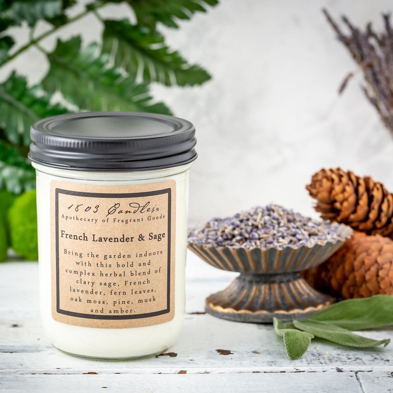 1803 French Lavender & Sage Soy Candle - Vintage Crossroads