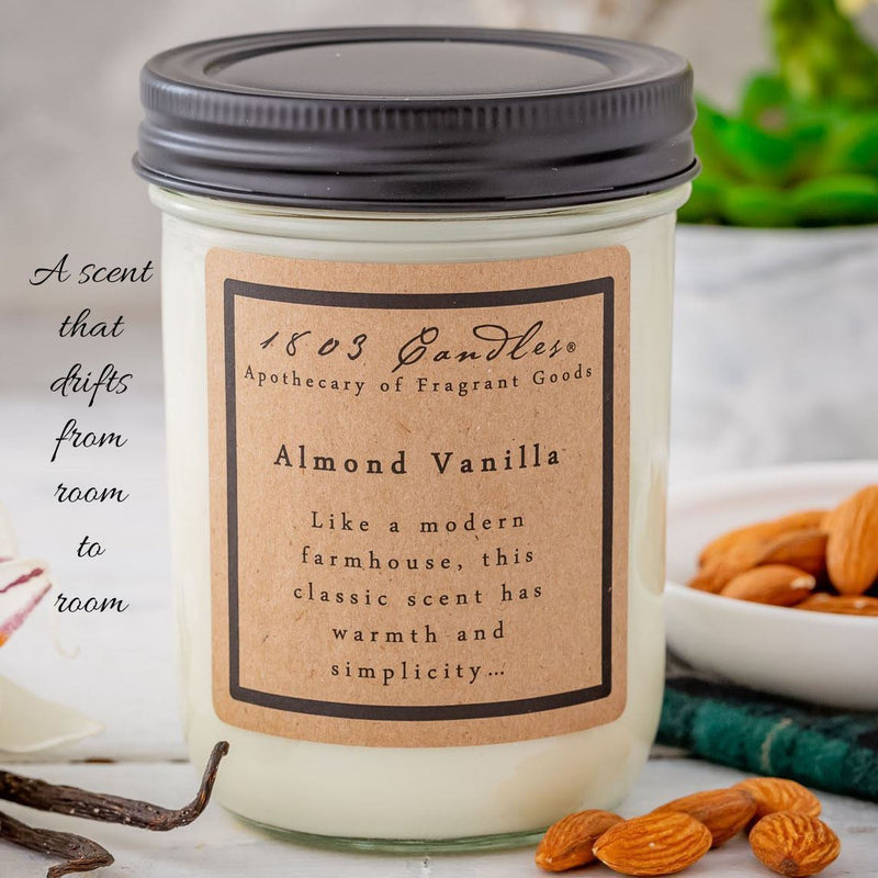 1803 Almond Vanilla Soy Candle - Vintage Crossroads