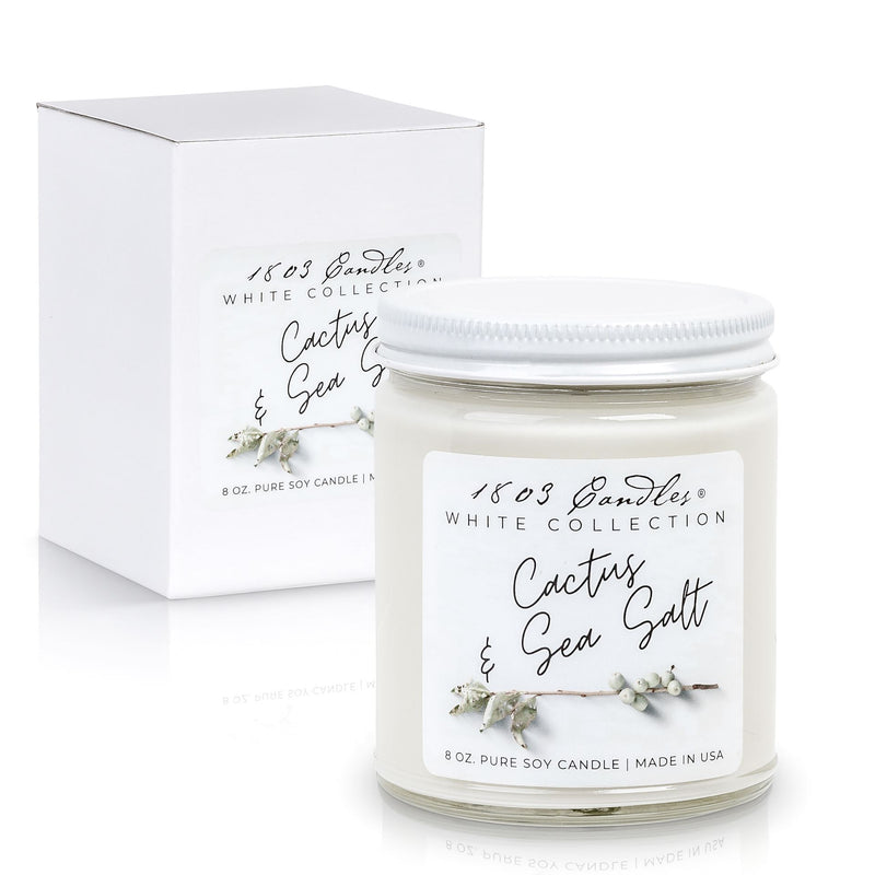 1803 Cactus & Sea Salt White Candle Collection - Vintage Crossroads