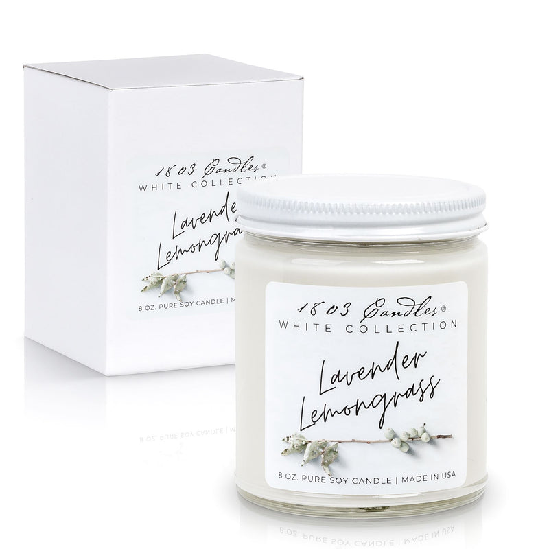 1803 Lavender Lemongrass White Candle Collection - Vintage Crossroads