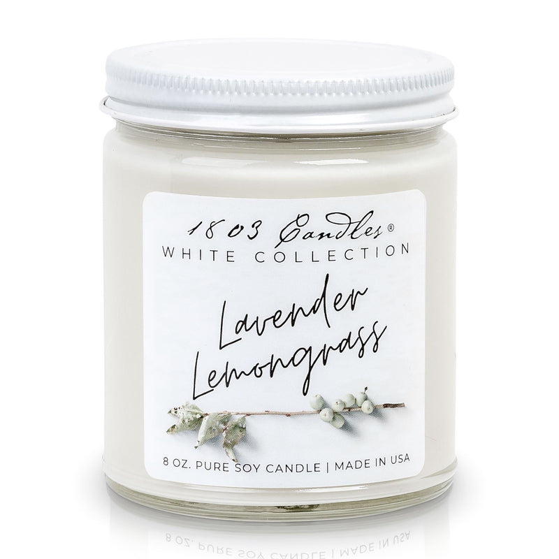 1803 Lavender Lemongrass White Candle Collection - Vintage Crossroads