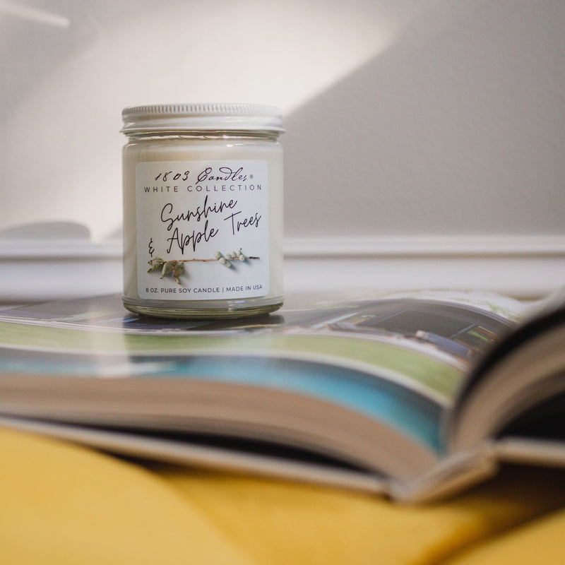 1803 Sunshine & Apple Trees White Candle Collection - Vintage Crossroads