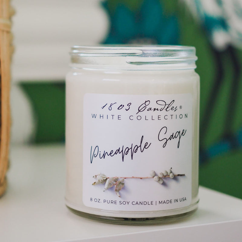 1803 Pineapple Sage White Candle Collection - Vintage Crossroads