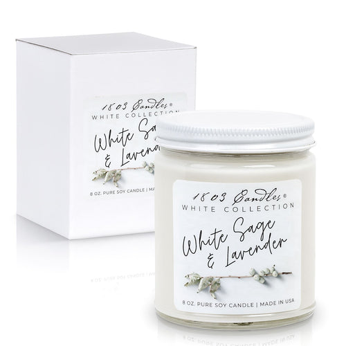 1803 White Sage & Lavender White Candle Collection - Vintage Crossroads