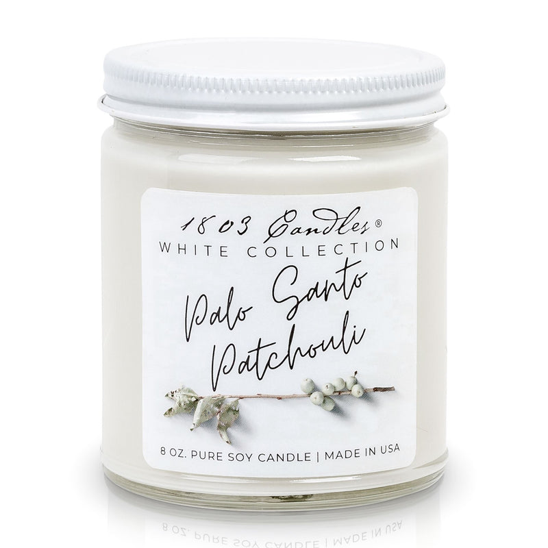 1803 Palo Santo Patchouli White Candle Collection - Vintage Crossroads