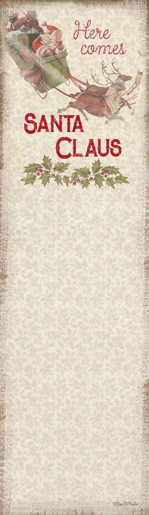 Here Comes Santa Claus List Notepad Primitives By Kathy