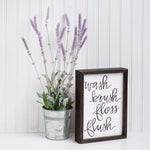 Wash, Brush, Floss, Flush Inset Box Sign Primitives By Kathy