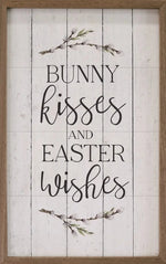 Bunny Kisses And Easter Wishes Wood Framed Print