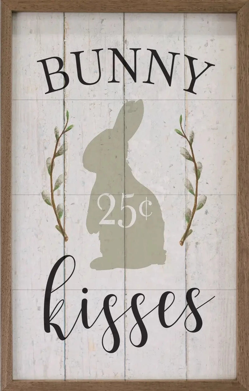 Bunny Kisses Wood Framed Print