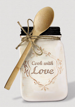 Ceramic Mason Jar Spoon Rest Young's Inc