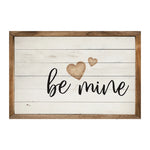 Be Mine Hearts Wood Framed Print