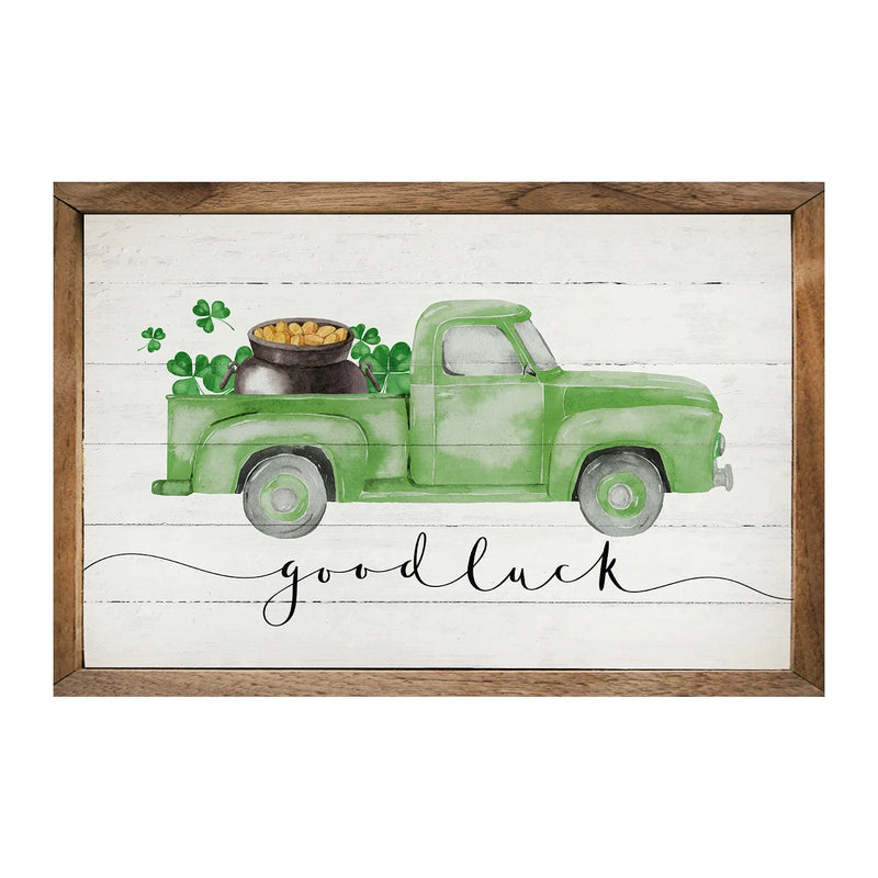 Good Luck Truck Wood Framed Print