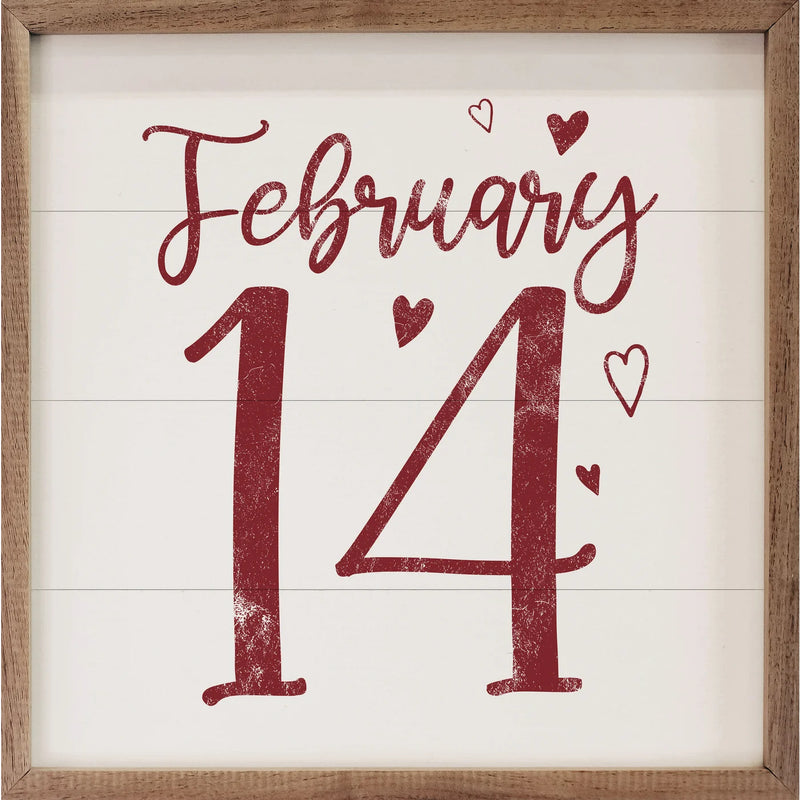 February 14th Hearts Wood Framed Print