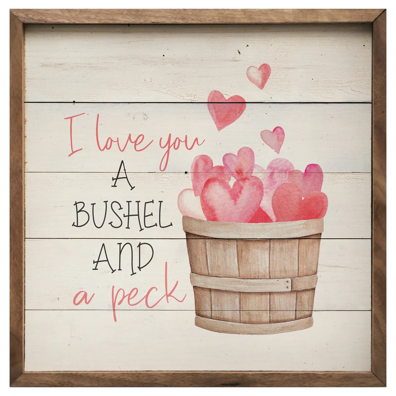 I love You A Bushel And A Peck Hearts Wood Framed Print