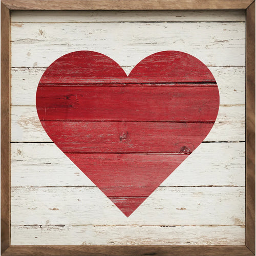 Single Heart Wood Framed Print