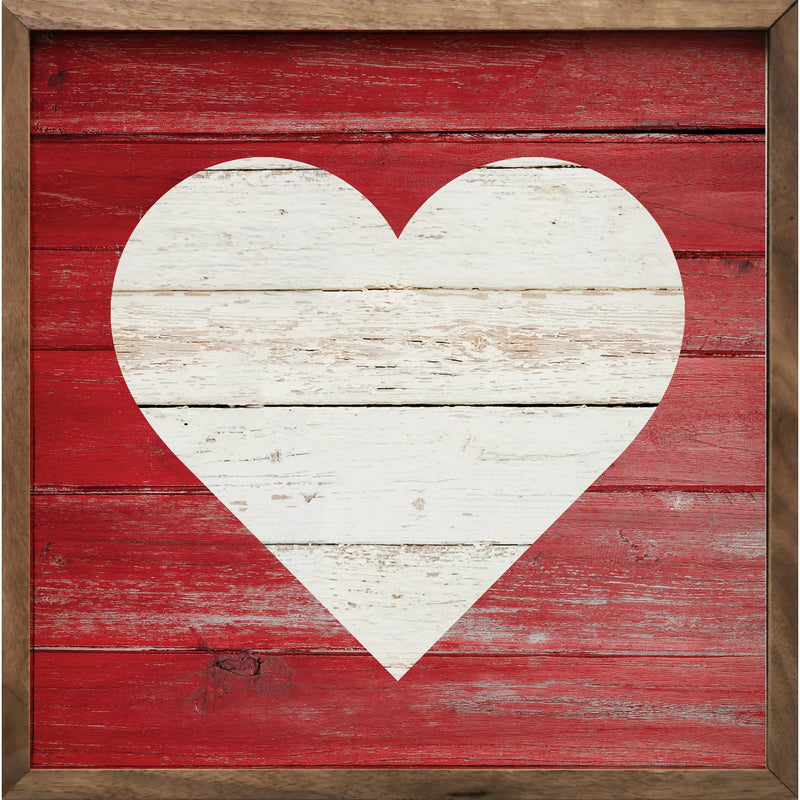 Single Heart Wood Framed Print