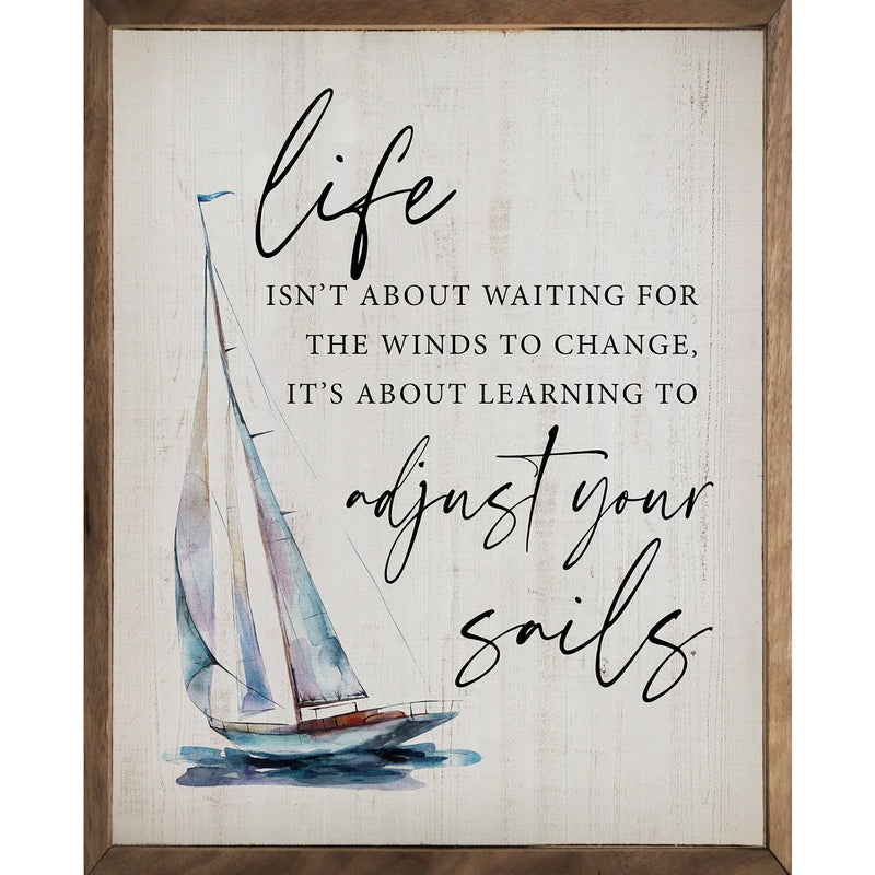 Adjust Your Sails Wood Framed Print