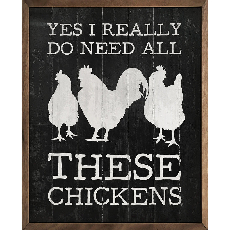 All These Chickens Wood Framed Print