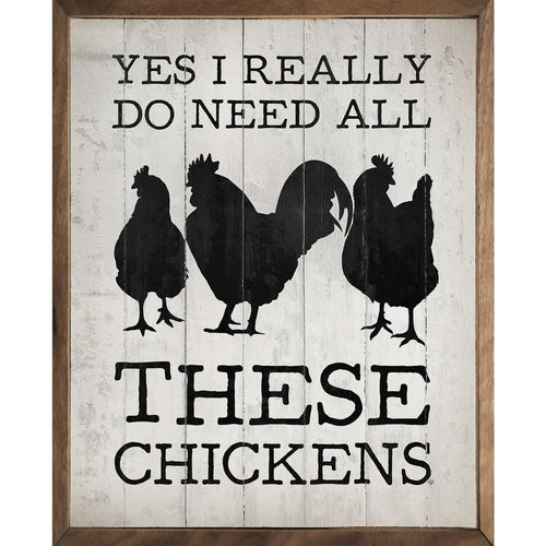 All These Chickens Wood Framed Print