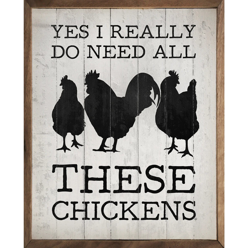 All These Chickens Wood Framed Print